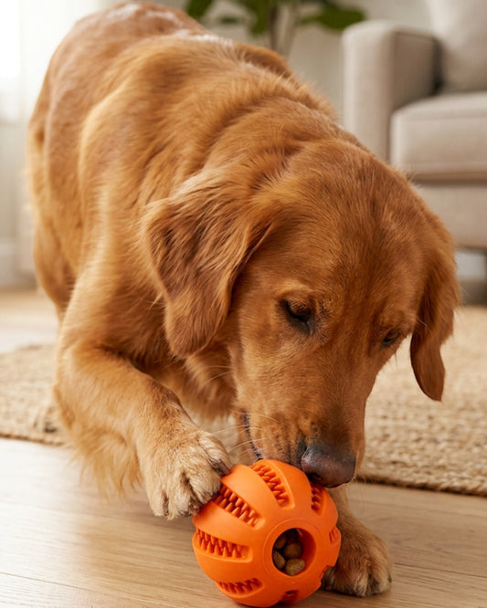 Aerovy Treat Puzzle Dog Toy Orange Ball 3 in