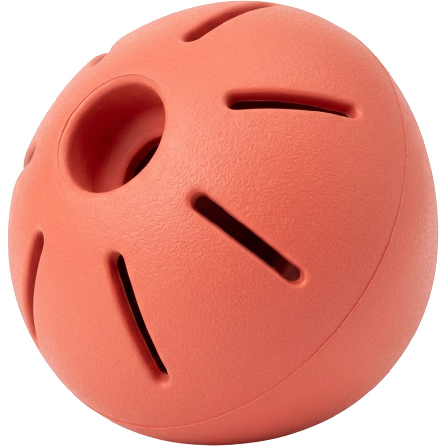 Aerovy Pebbletreat Natural Rubber Treat Pod Dog Toy 4.2 in Coral
