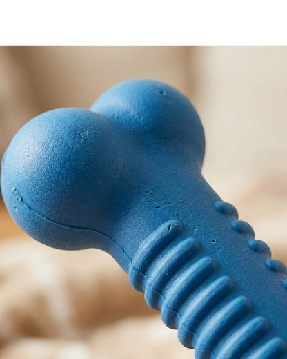 Aerovy Rubber Dog Chew Toy Blue Bone Medium