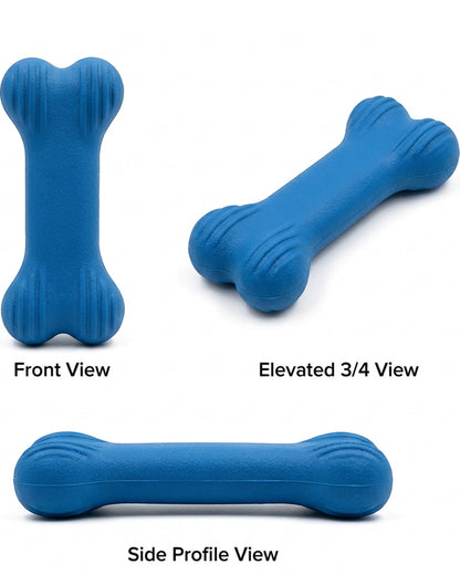 Aerovy Rubber Dog Chew Toy Blue Bone Medium