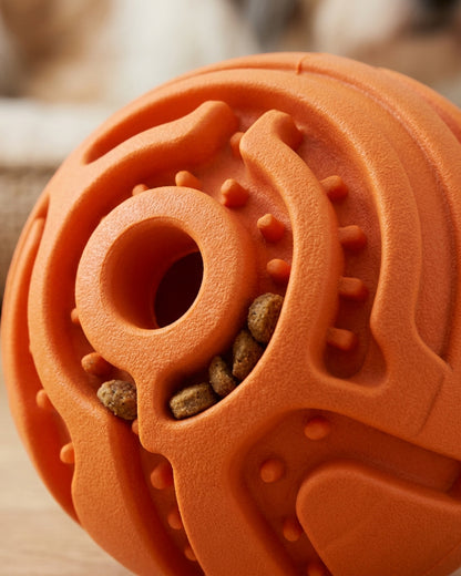 Aerovy Treat Puzzle Dog Toy Orange Ball 3 in